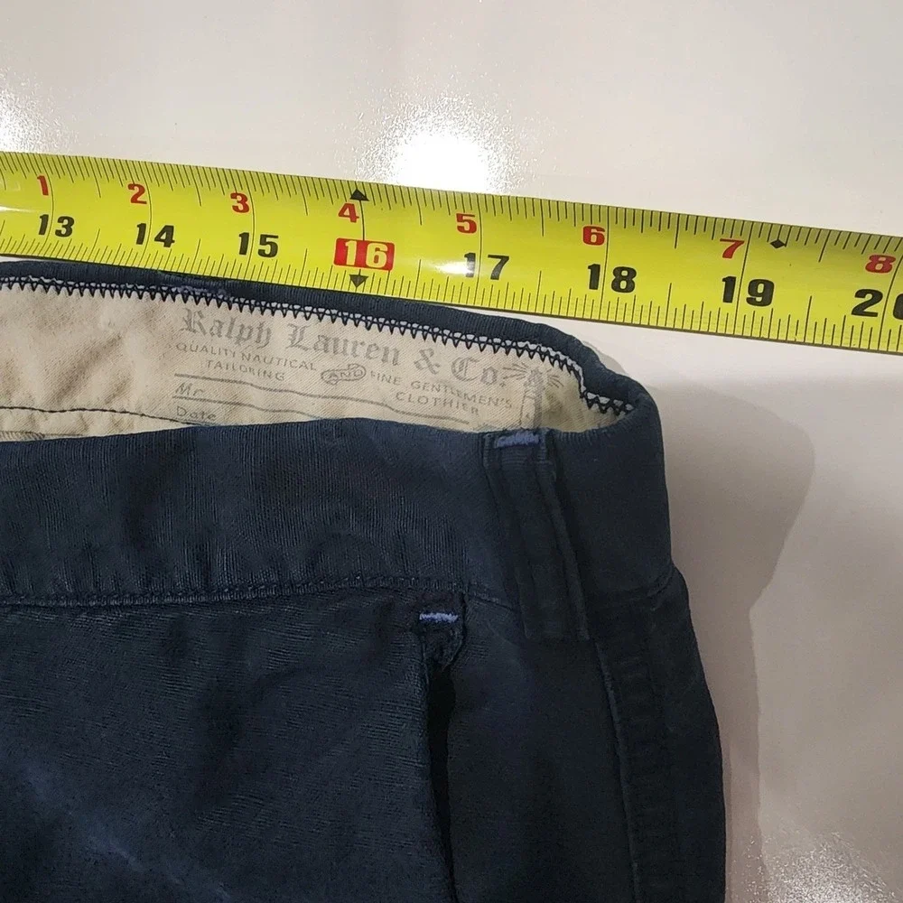 Polo by Ralph Lauren Pants Trousers Mens‎ 38x32 Navy Blue Chino Flat Front Work